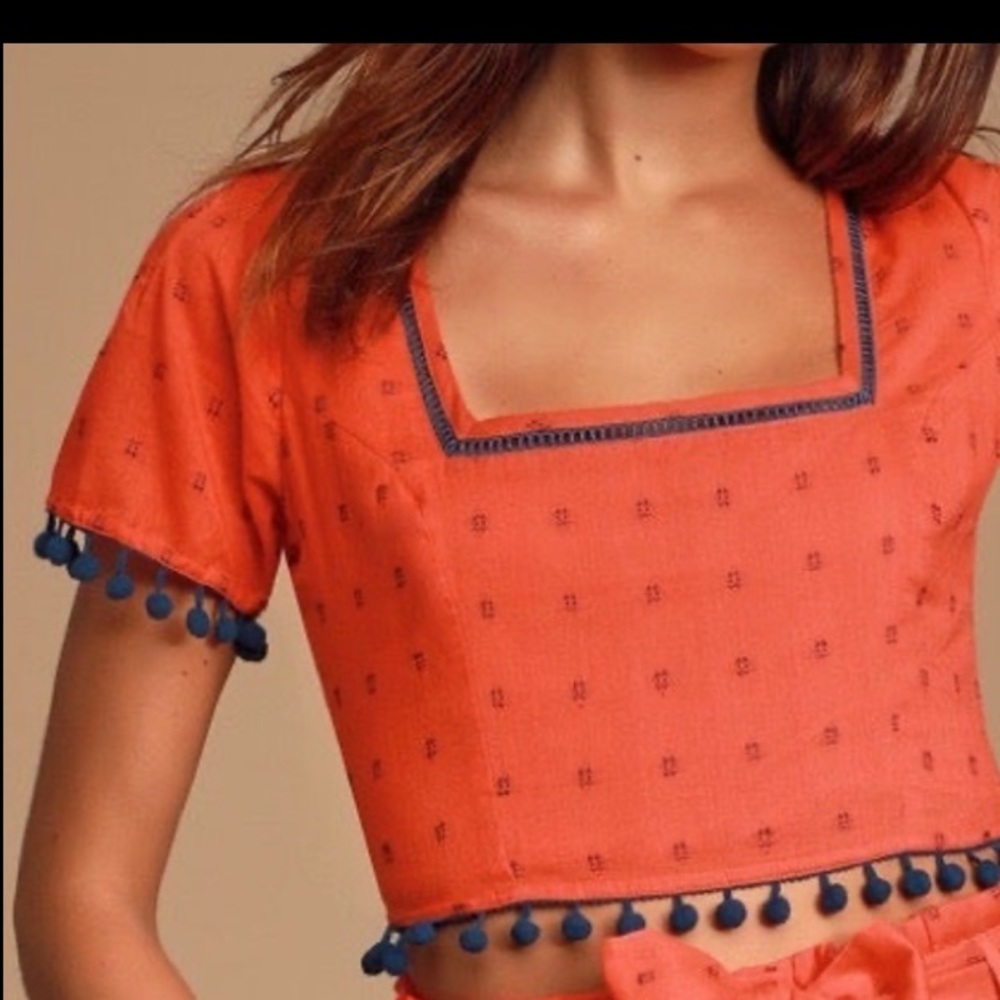 New lulus crop top pom Pom shirt: